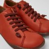 Women CamperLab Casual Shoes | Red Leather Shoes For Women