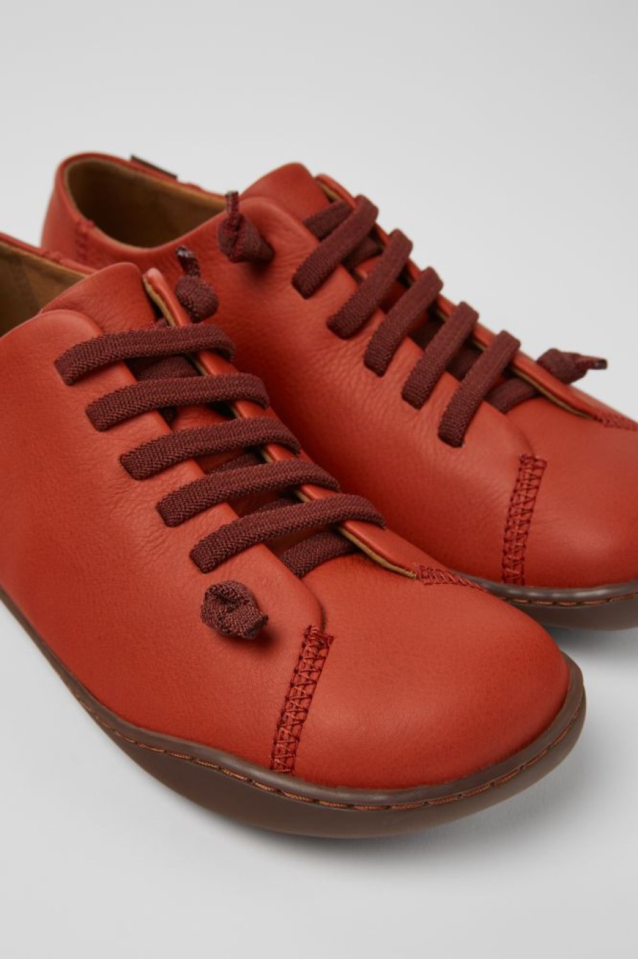 Women CamperLab Casual Shoes | Red Leather Shoes For Women