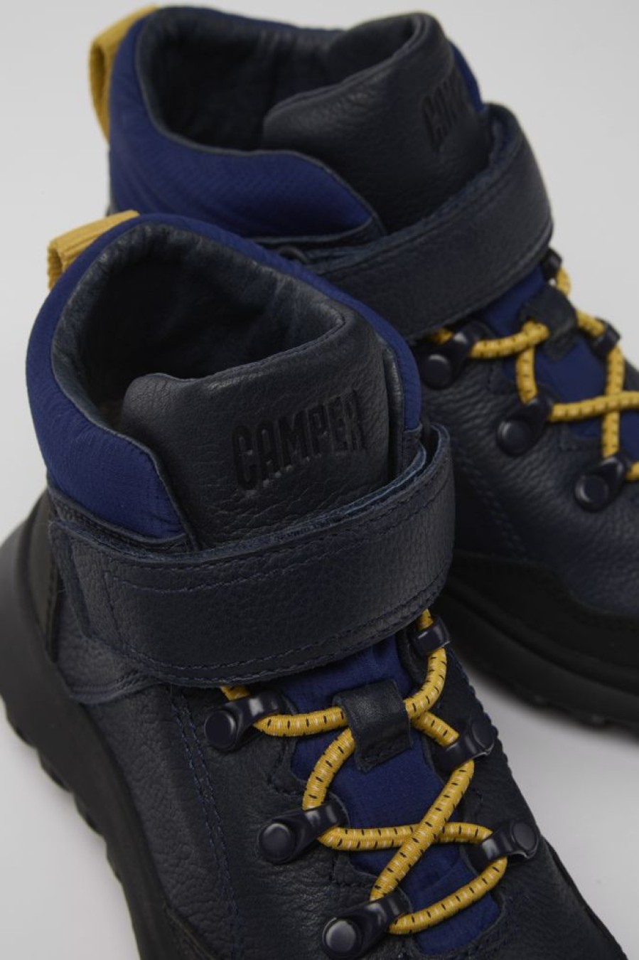 Kids CamperLab Sneakers | Blue Leather And Textile Ankle Boots