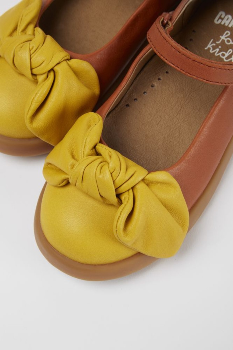 Kids CamperLab Ballerinas | Brown Leather Shoes