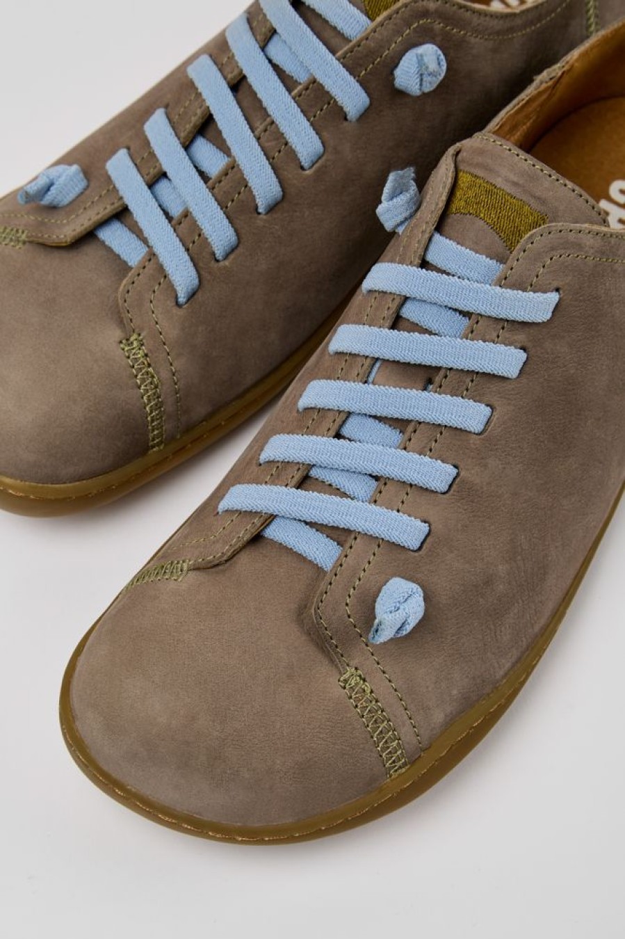 Men CamperLab Casual Shoes | Green Nubuck Shoes For Men