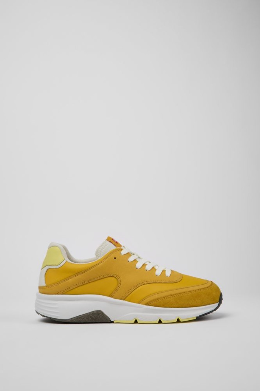 Men CamperLab Sneakers | Yellow Textile And Leather Sneakers For Men