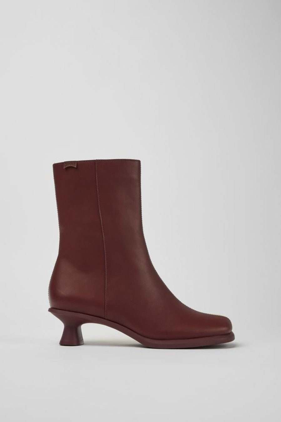 Women CamperLab Ankle Boots | Burgundy And Yellow Ankle Boots For Women