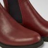 Women CamperLab Ankle Boots | Burgundy Leather Ankle Boots