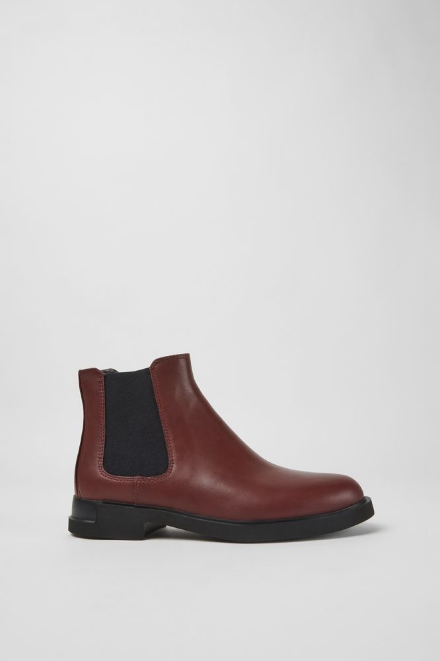 Women CamperLab Ankle Boots | Burgundy Leather Ankle Boots