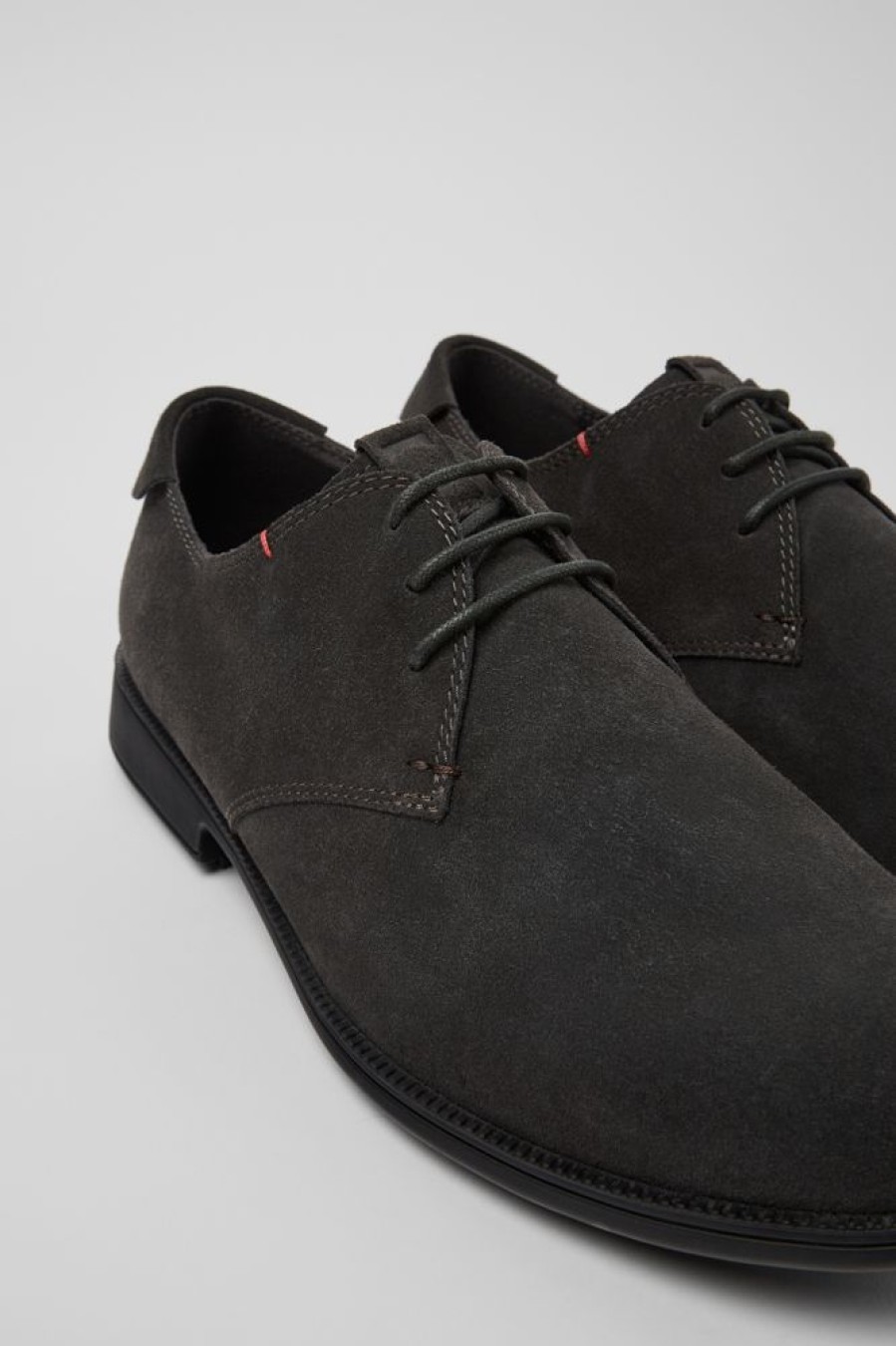 Men CamperLab Formal Shoes | Brown-Gray Nubuck Shoes For Men