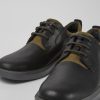 Men CamperLab Formal Shoes | Black Leather Lace Up Shoes