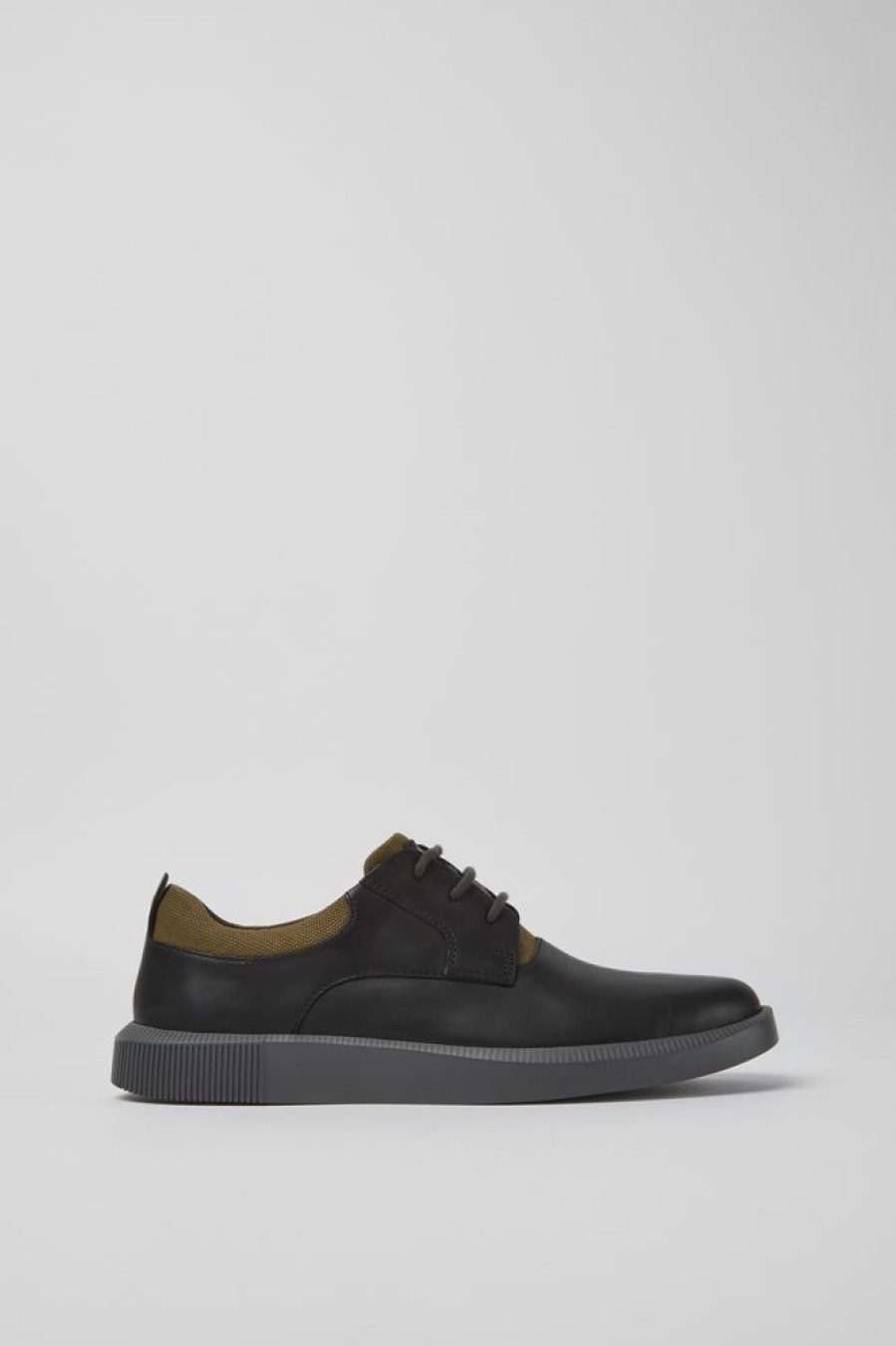 Men CamperLab Formal Shoes | Black Leather Lace Up Shoes