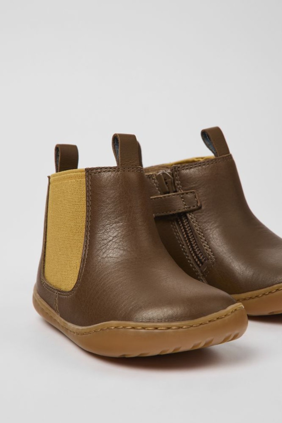 Kids CamperLab Boots | Brown Leather Boots For Kids