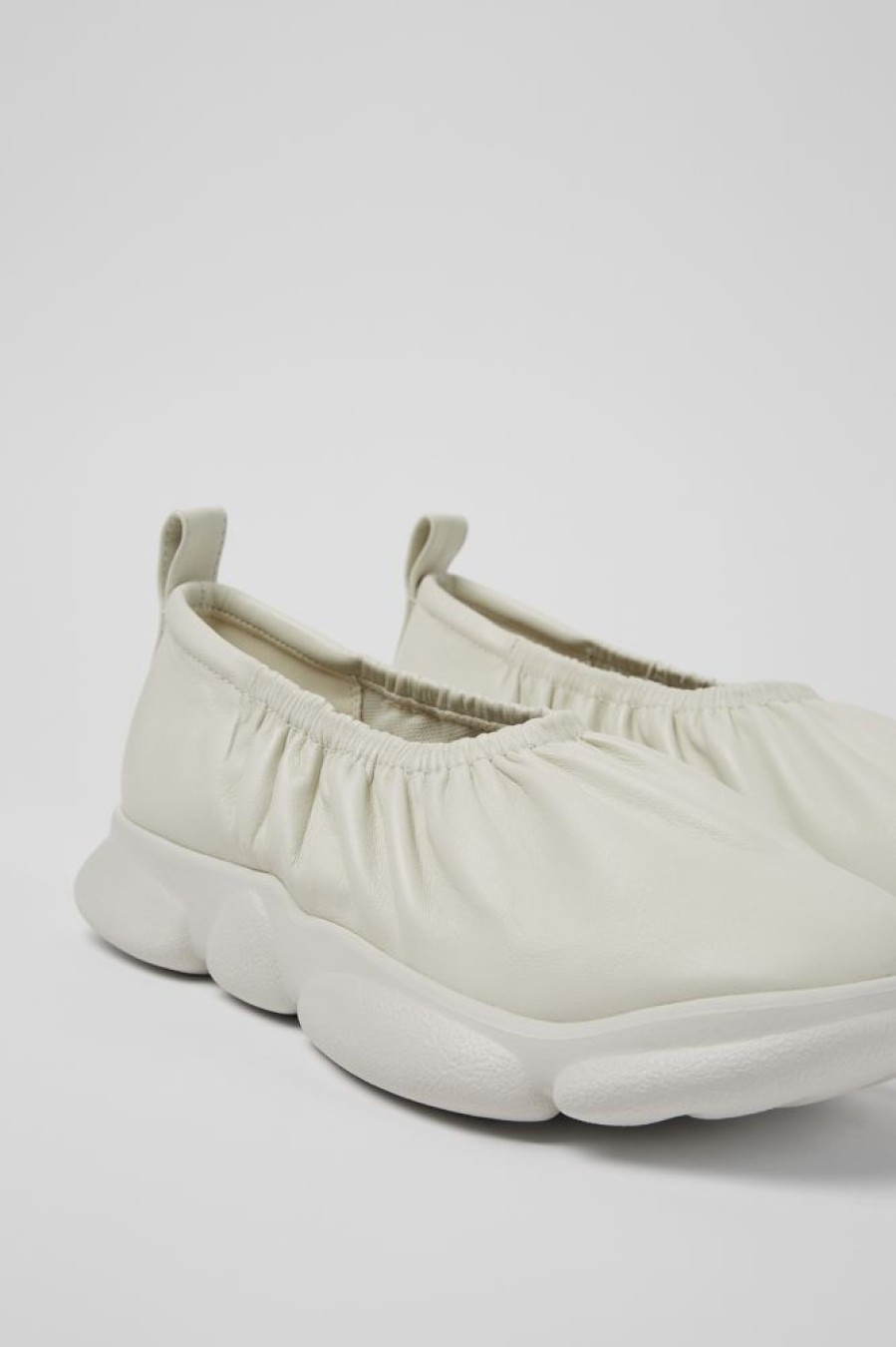 Men CamperLab Casual Shoes | White Leather Ballerinas For Men