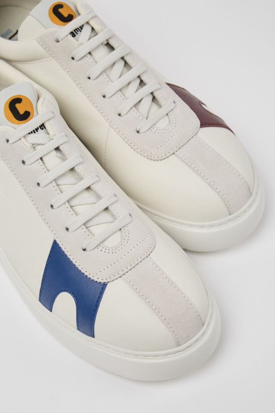 Men CamperLab Sneakers | White Leather And Suede Sneakers