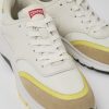 Women CamperLab Sneakers | White And Beige Textile And Leather Sneakers For Women