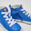 Kids CamperLab Sneakers | Blue Leather High-Top Sneakers For Kids