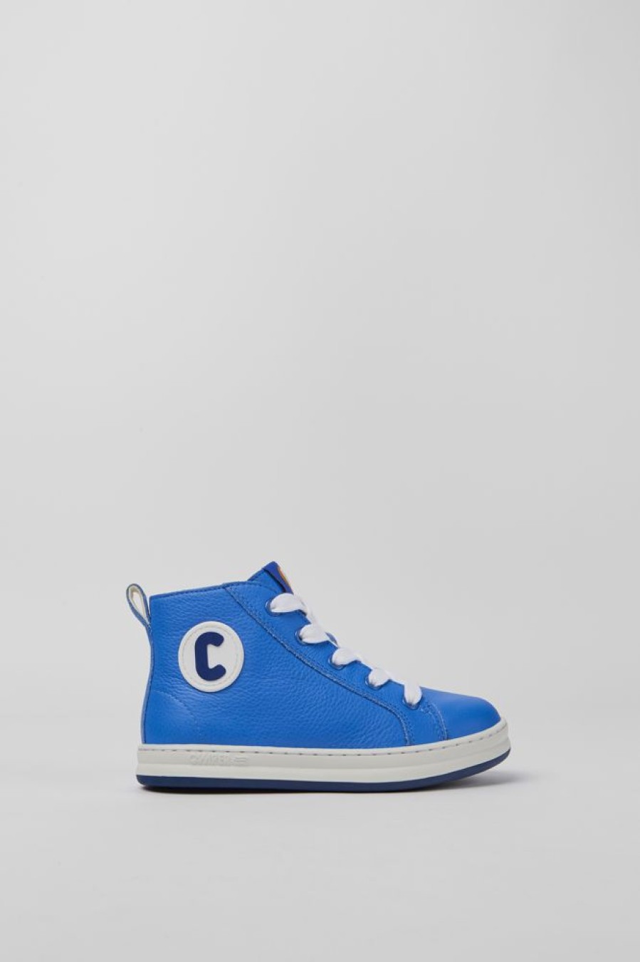 Kids CamperLab Sneakers | Blue Leather High-Top Sneakers For Kids