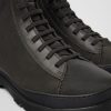 Men CamperLab Formal Shoes | Dark Gray Textile And Nubuck Ankle Boots For Men