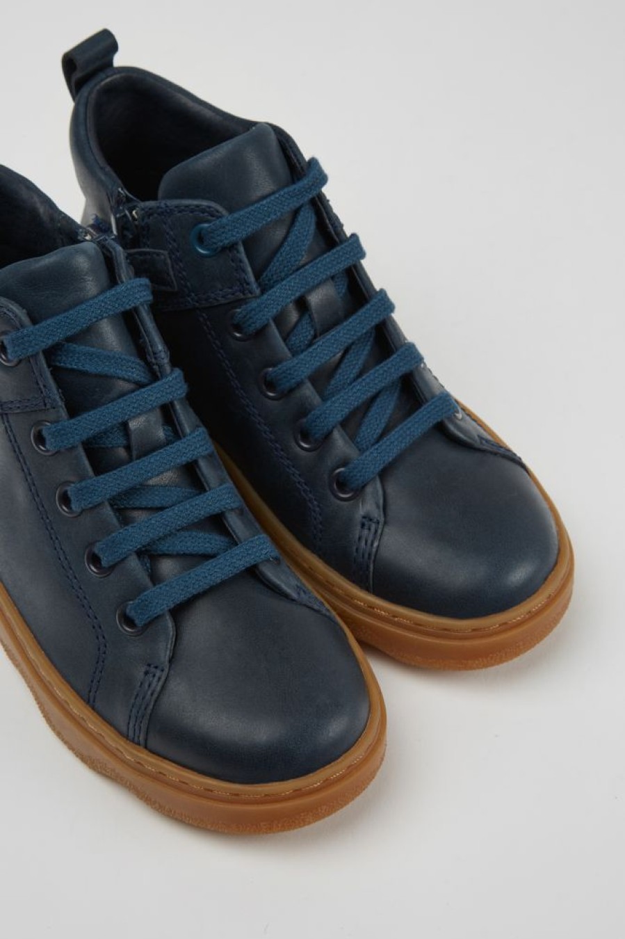 Kids CamperLab Boots | Blue Leather Ankle Boots