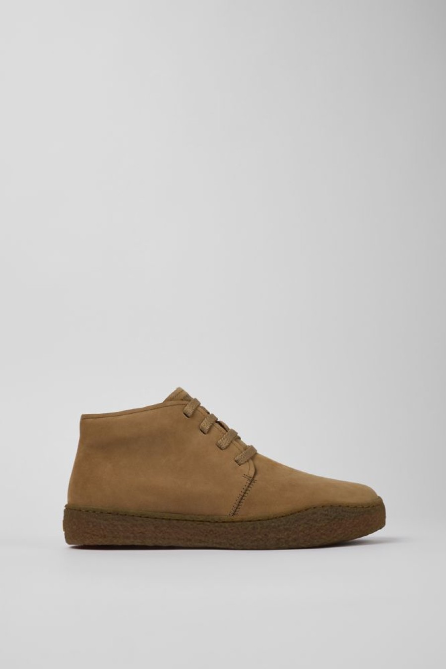 Men CamperLab Ankle Boots | Brown Nubuck Desert Boot For Men