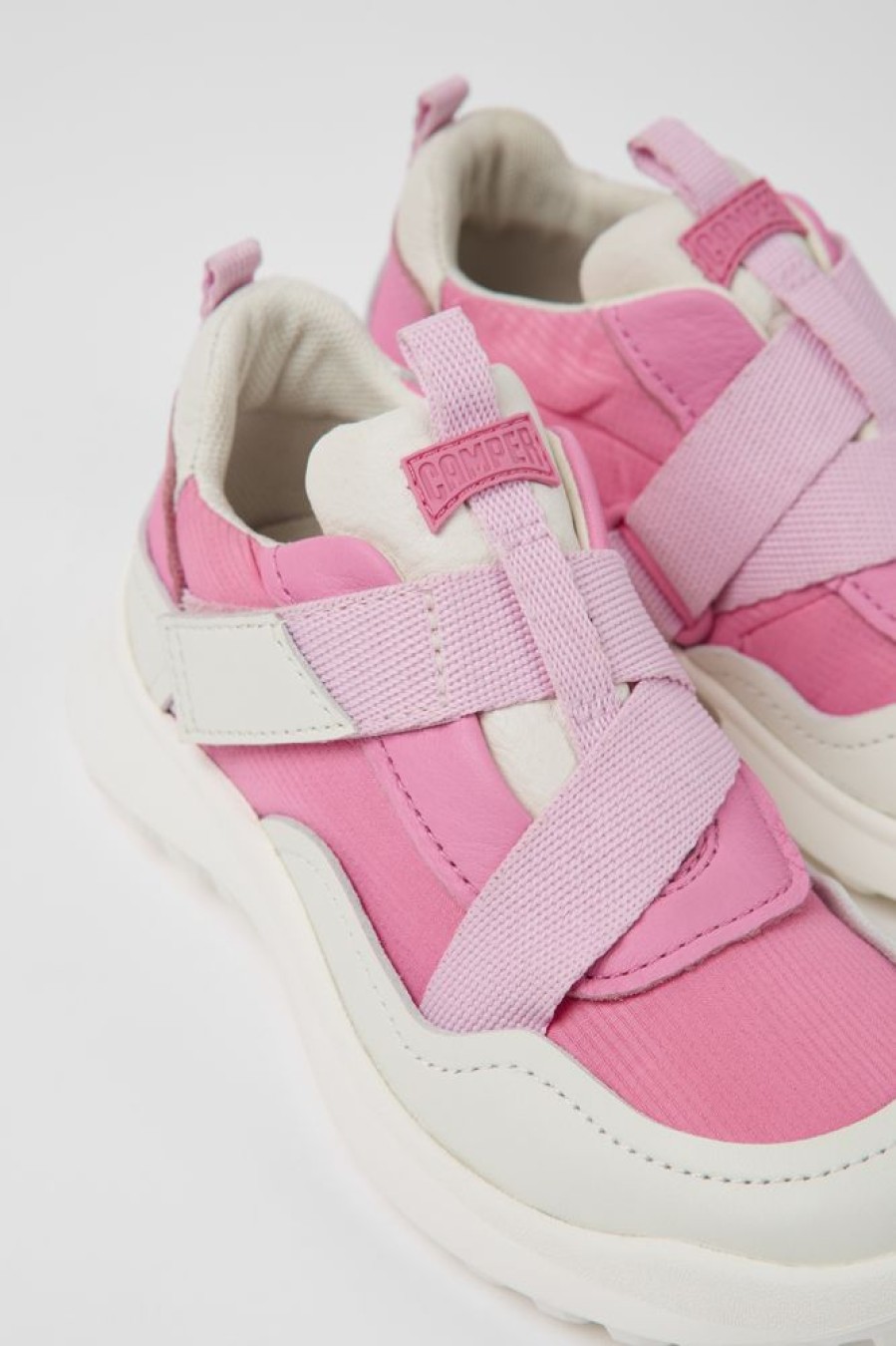 Kids CamperLab Sneakers | Pink Leather And Textile Sneakers For Kids