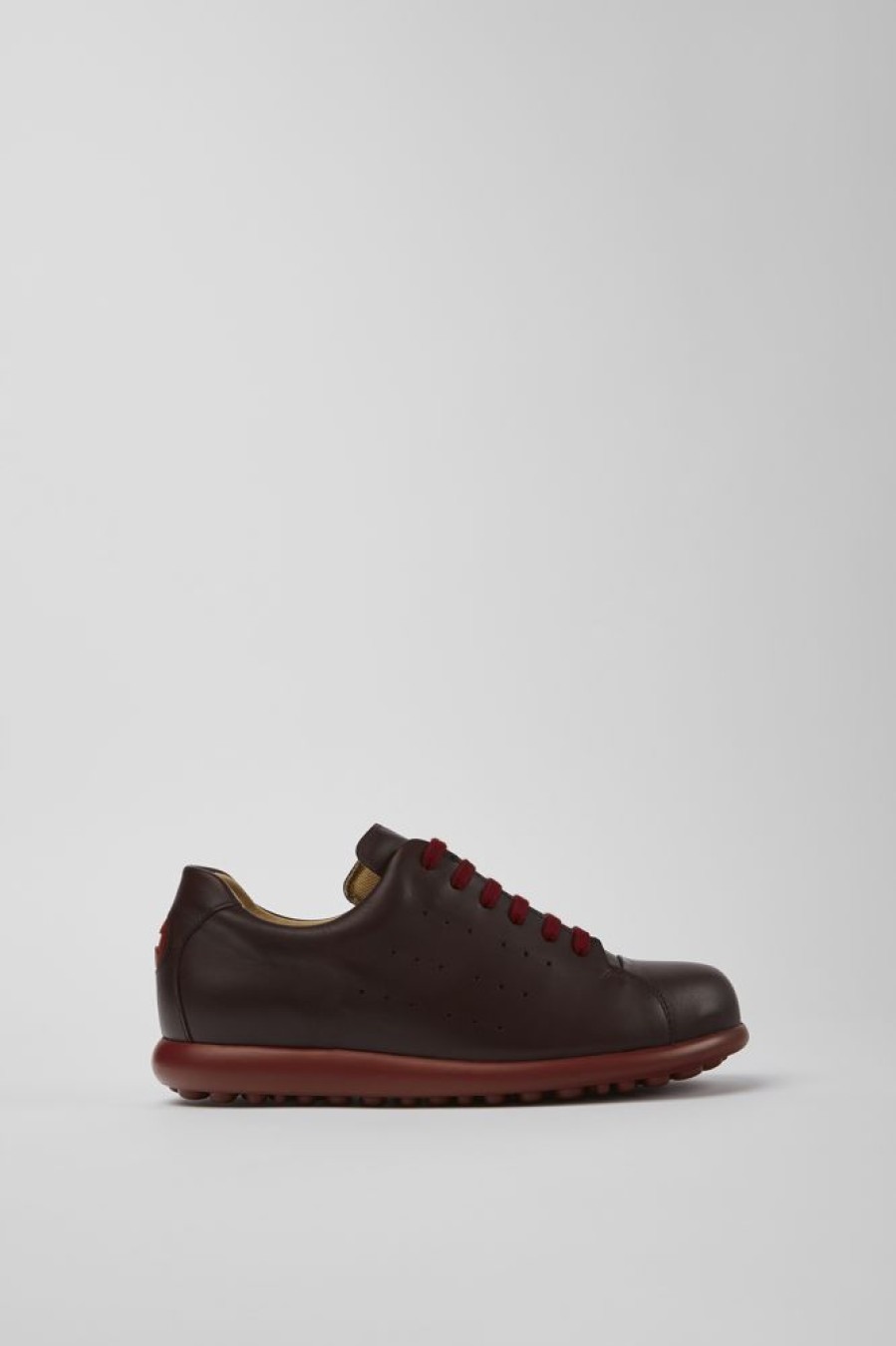 Women CamperLab Casual Shoes | Burgundy Leather Shoes For Women