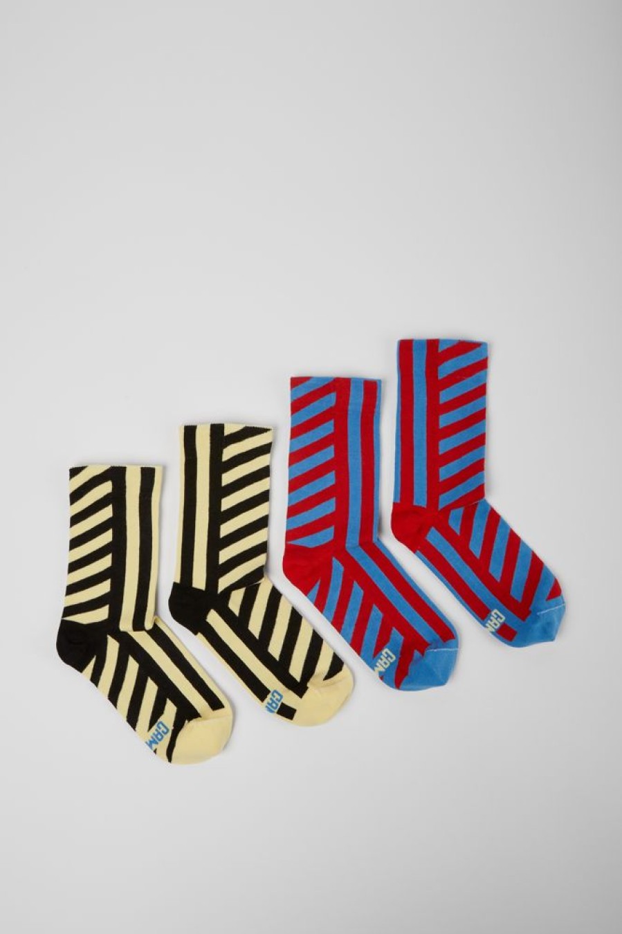 Men CamperLab Socks | Two Pair Pack Of Long Multicolored Socks