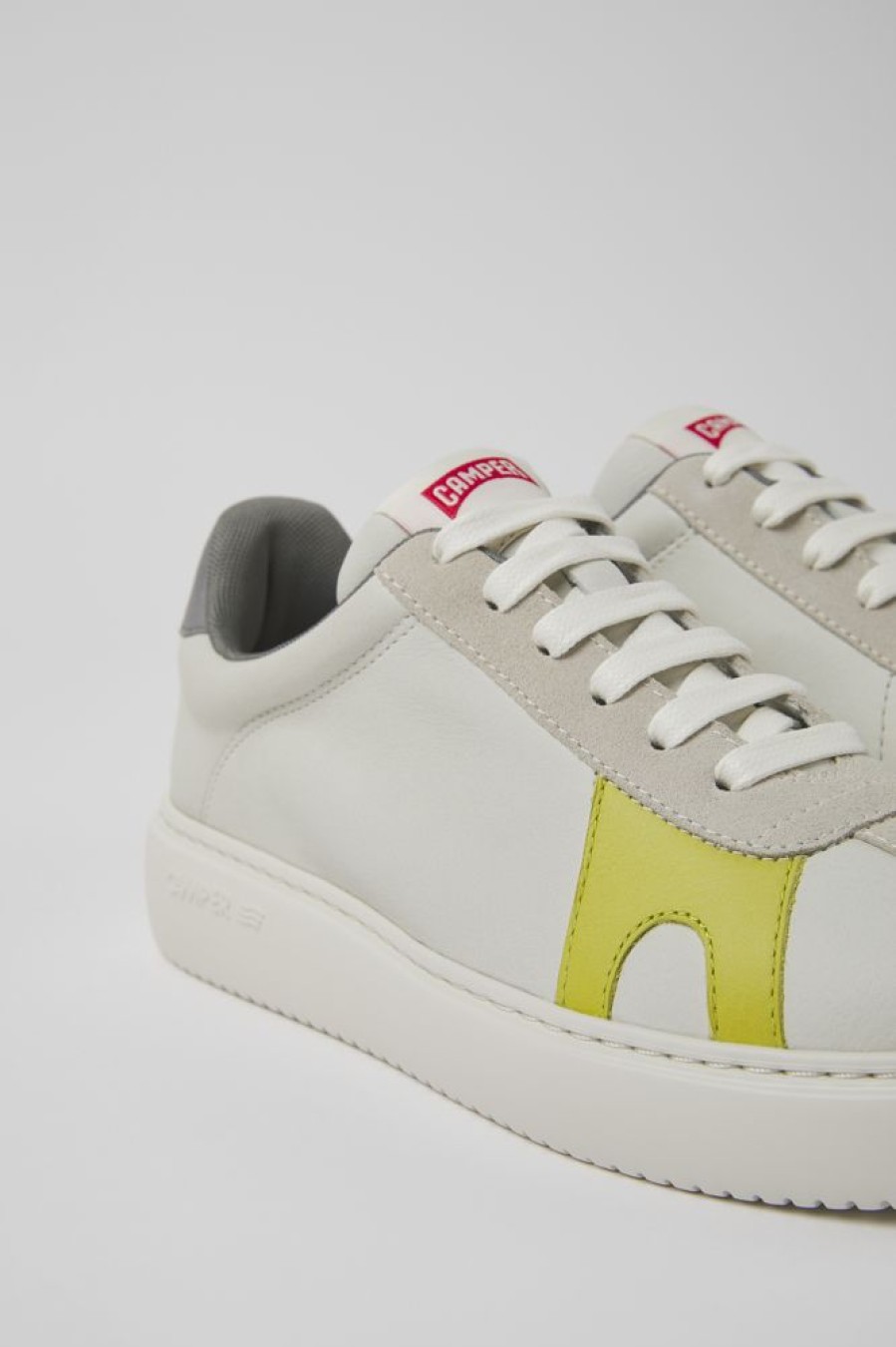 Women CamperLab Sneakers | White Non-Dyed Leather And Nubuck Sneakers For Women