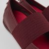 Women CamperLab Flat Shoes | Burgundy Leather Ballerinas For Women