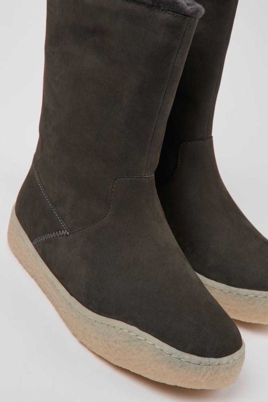 Women CamperLab Boots | Gray Nubuck Boots For Women