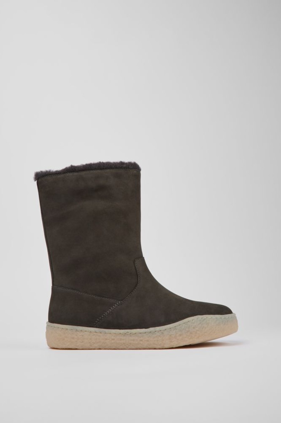 Women CamperLab Boots | Gray Nubuck Boots For Women