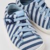 Kids CamperLab Hook And Loop | Blue Recycled Cotton Shoes For Kids