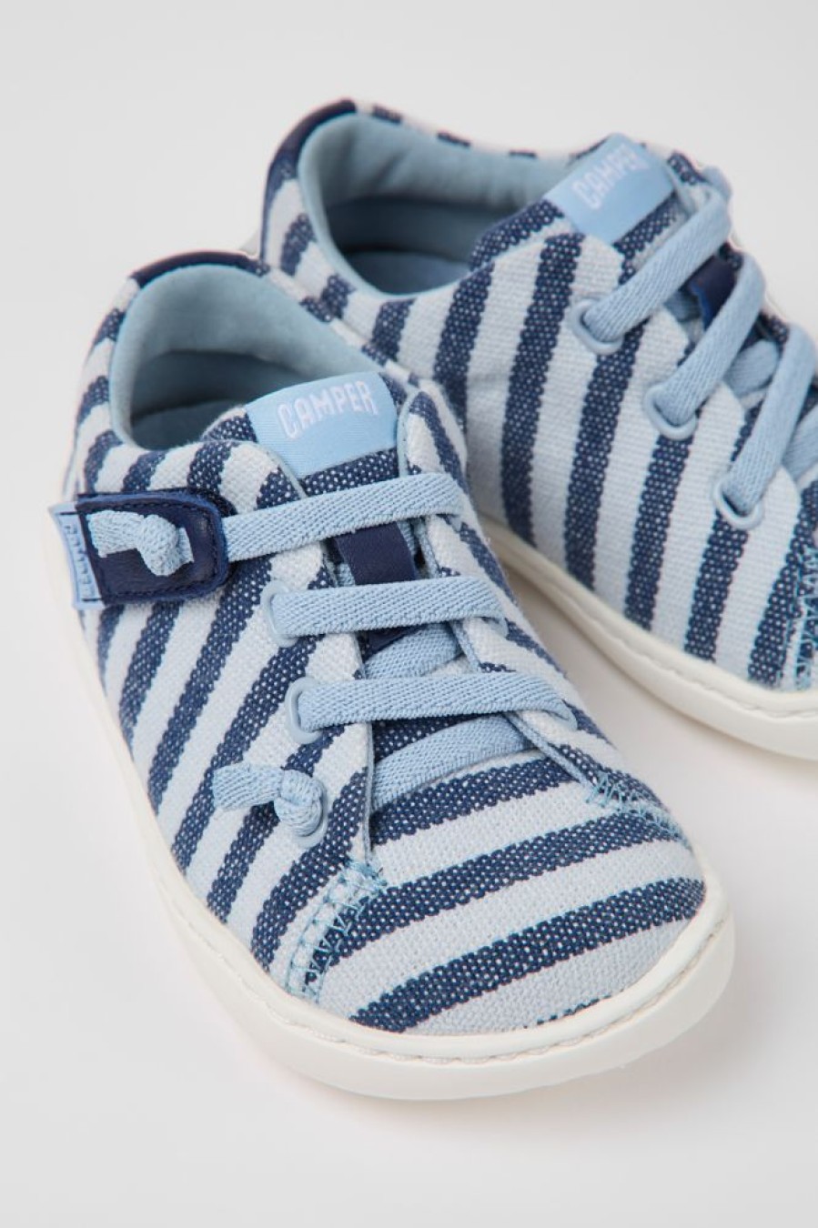 Kids CamperLab Hook And Loop | Blue Recycled Cotton Shoes For Kids