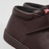 Kids CamperLab Sneakers | Burgundy Leather Ankle Boots For Kids