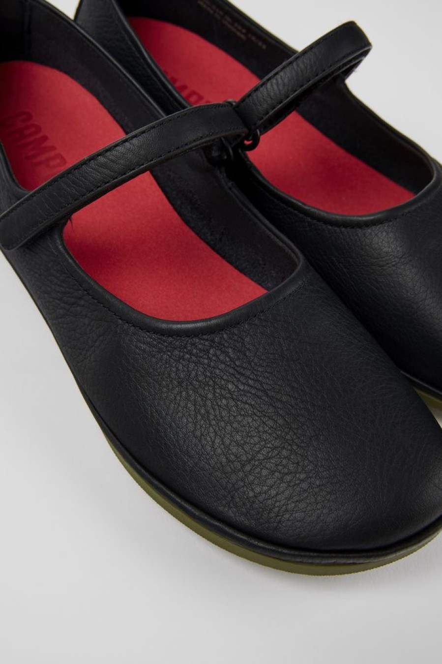 Women CamperLab Ballerinas | Black Leather Mary Jane For Women