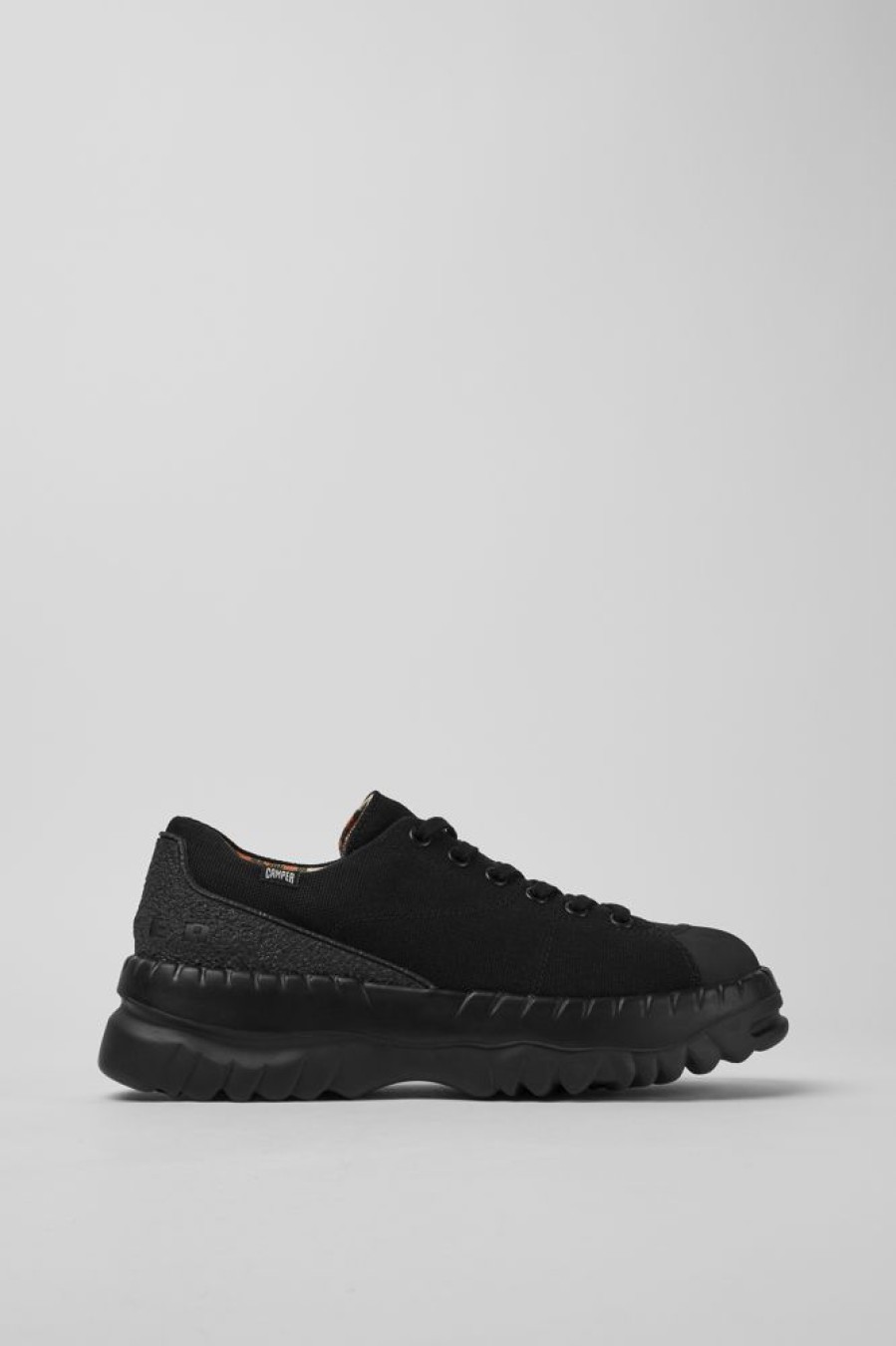 Men CamperLab Casual Shoes | Black Rubber And Bci Cotton Shoe