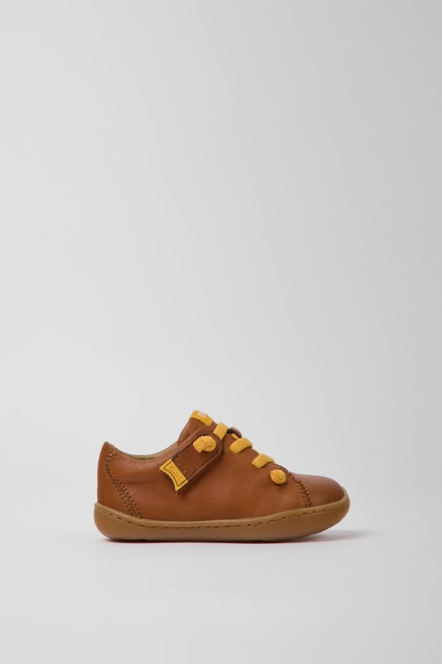 Kids CamperLab Hook And Loop | Brown Leather Shoes For Kids