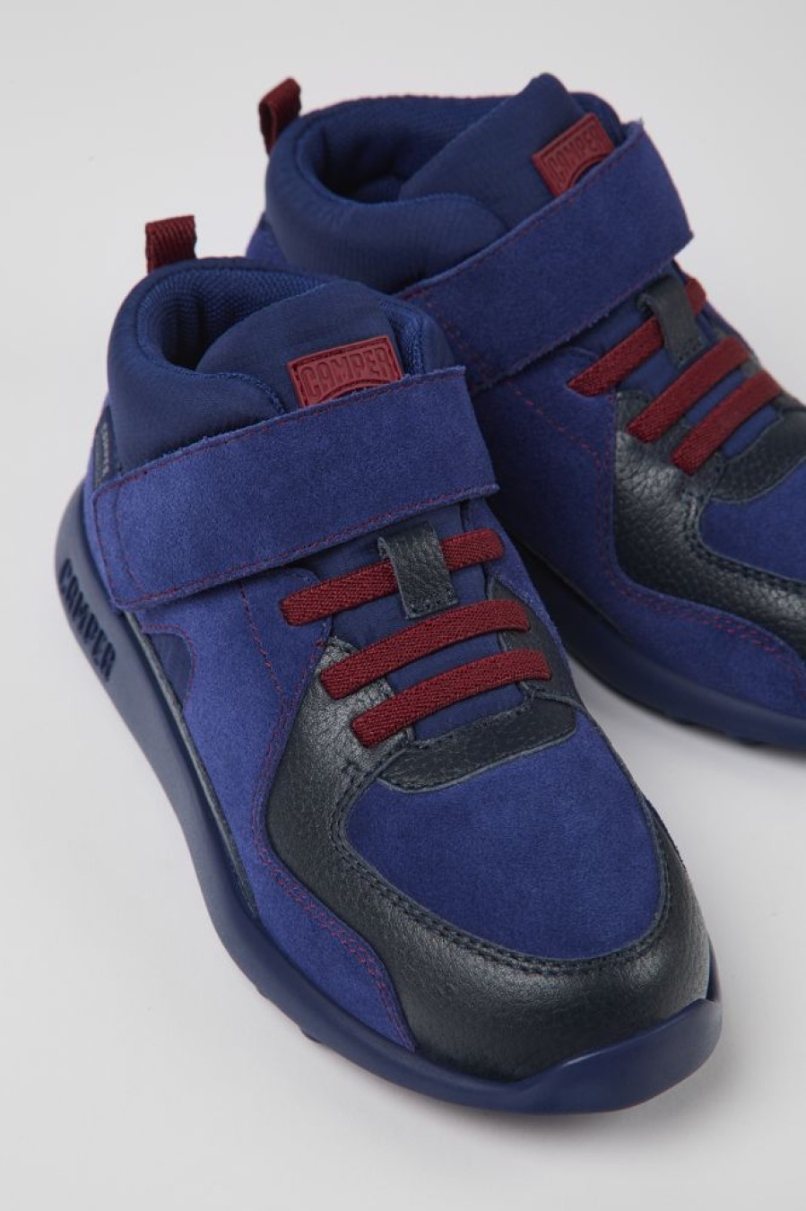 Kids CamperLab Sneakers | Navy Blue Nubuck And Textile Ankle Boots