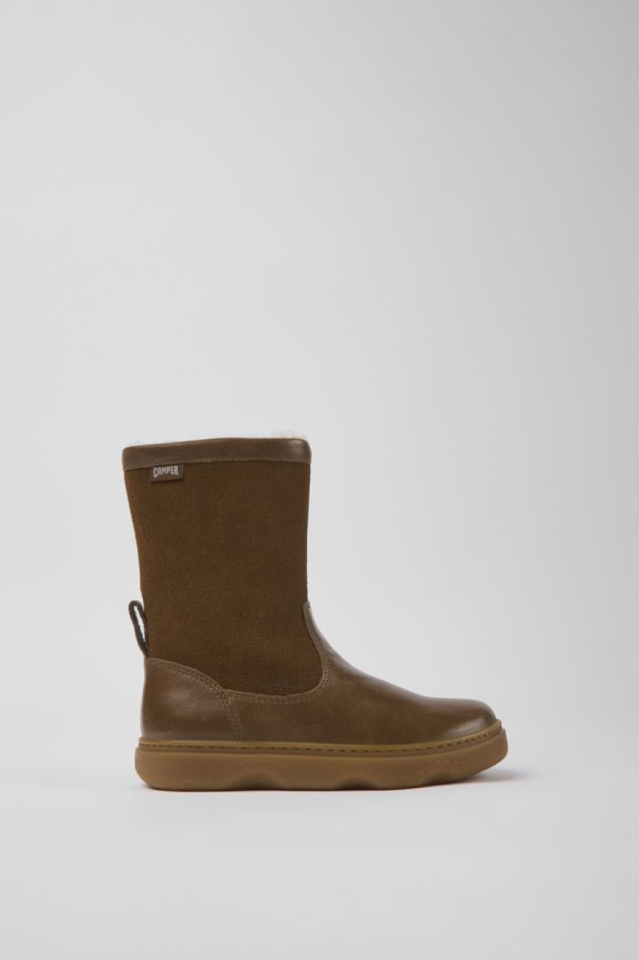 Kids CamperLab Boots | Brown Leather And Nubuck Boots For Kids