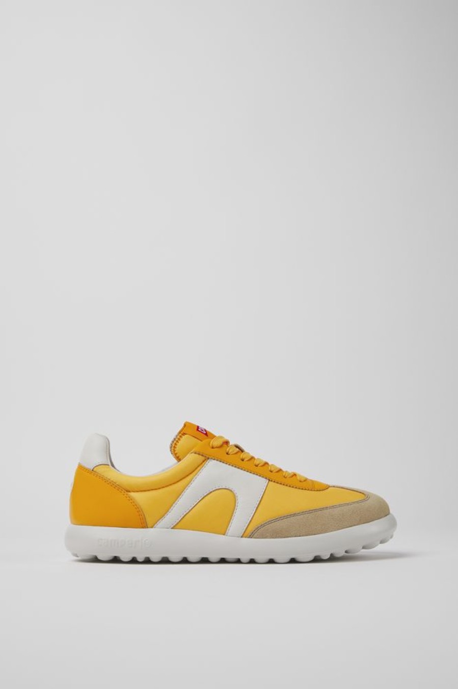 Men CamperLab Sneakers | Orange Textile And Leather Sneakers For Men