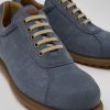 Men CamperLab Casual Shoes | Blue Nubuck Oxford Sneaker For Men