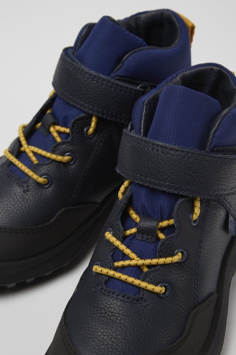 Kids CamperLab Sneakers | Blue Leather And Textile Ankle Boots