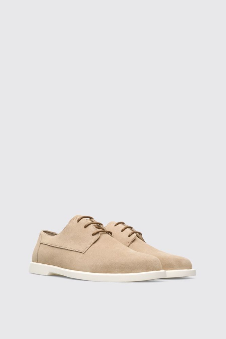 Men CamperLab Formal Shoes | Beige Lace-Up Shoe For Men