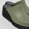 Women CamperLab Wedges | Green Leather Mules For Women