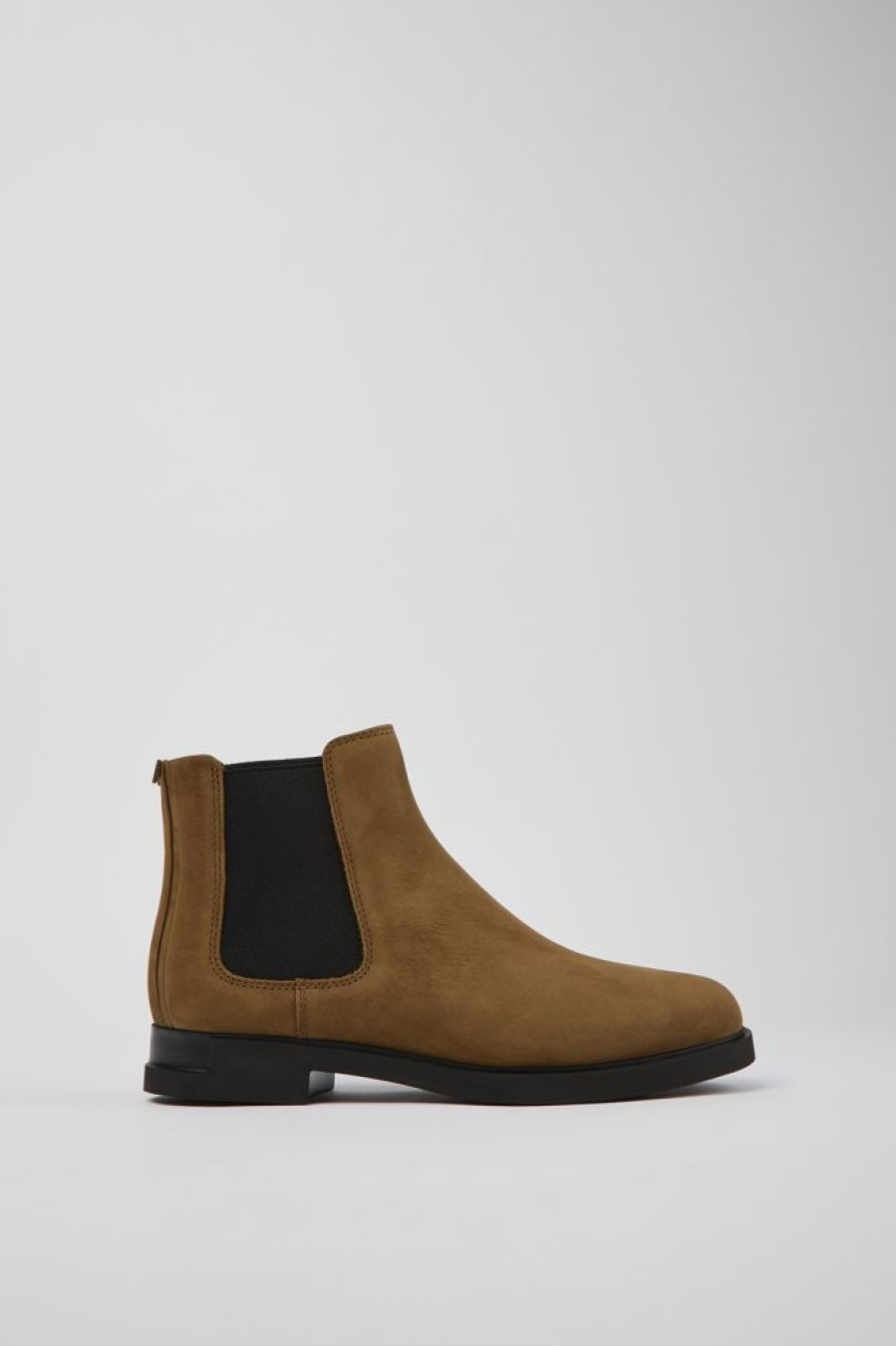 Women CamperLab Ankle Boots | Brown Nubuck Chelsea Boots For Women