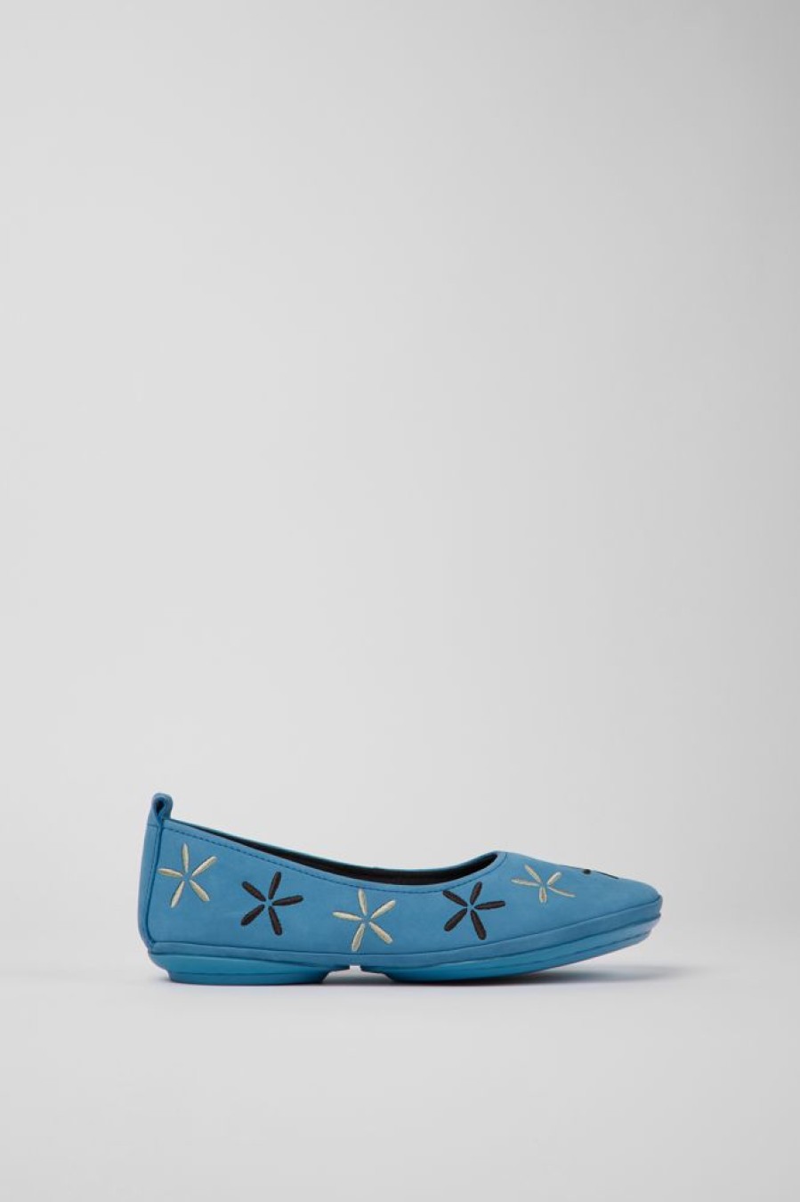 Women CamperLab Flat Shoes | Blue Nubuck Ballerinas For Women