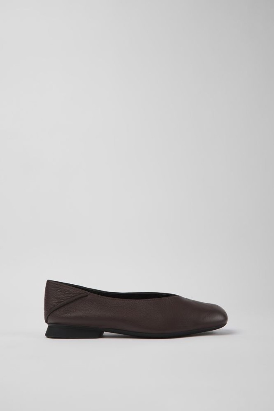 Women CamperLab Flat Shoes | Brown Leather Ballerinas For Women