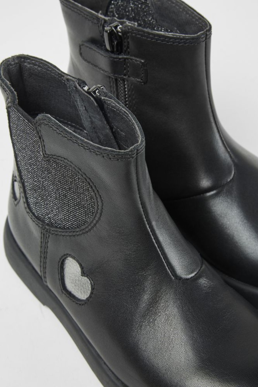 Kids CamperLab Boots | Black Leather Ankle Boots