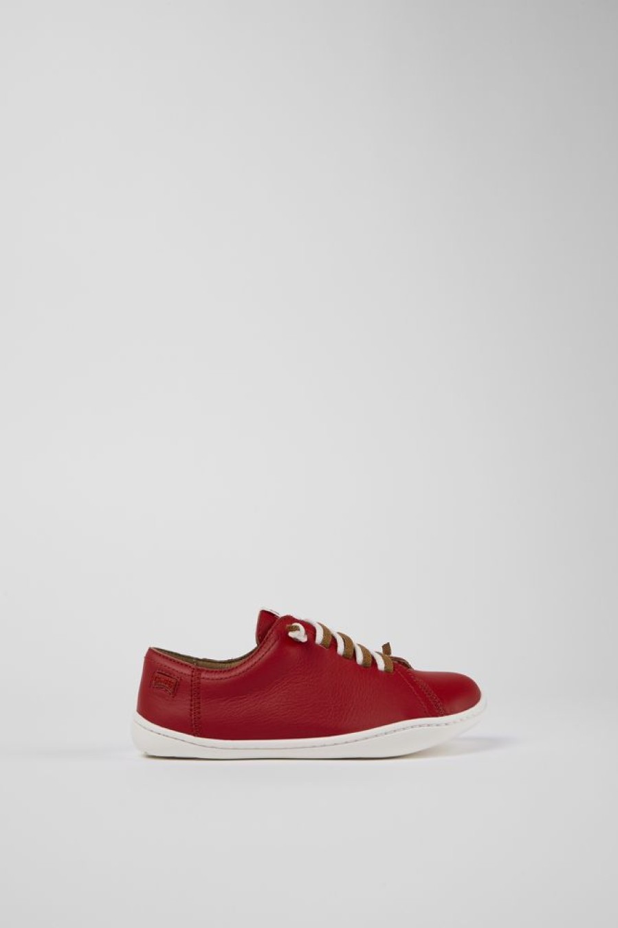 Kids CamperLab Hook And Loop | Red Leather Slip-On