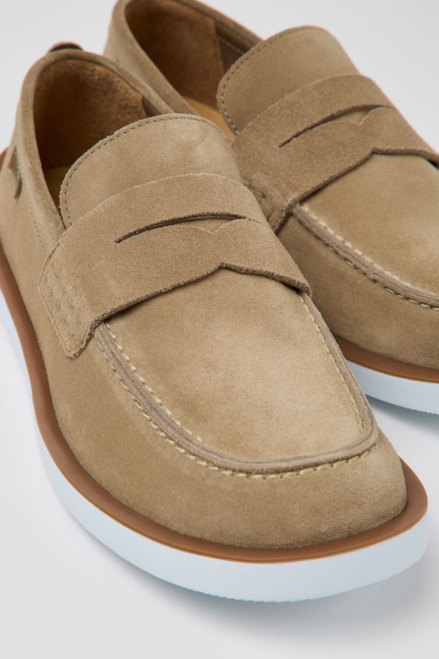 Men CamperLab Casual Shoes | Beige Nubuck Shoes For Men