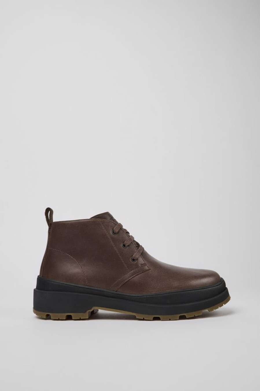 Men CamperLab Formal Shoes | Brown Leather Ankle Boots For Men