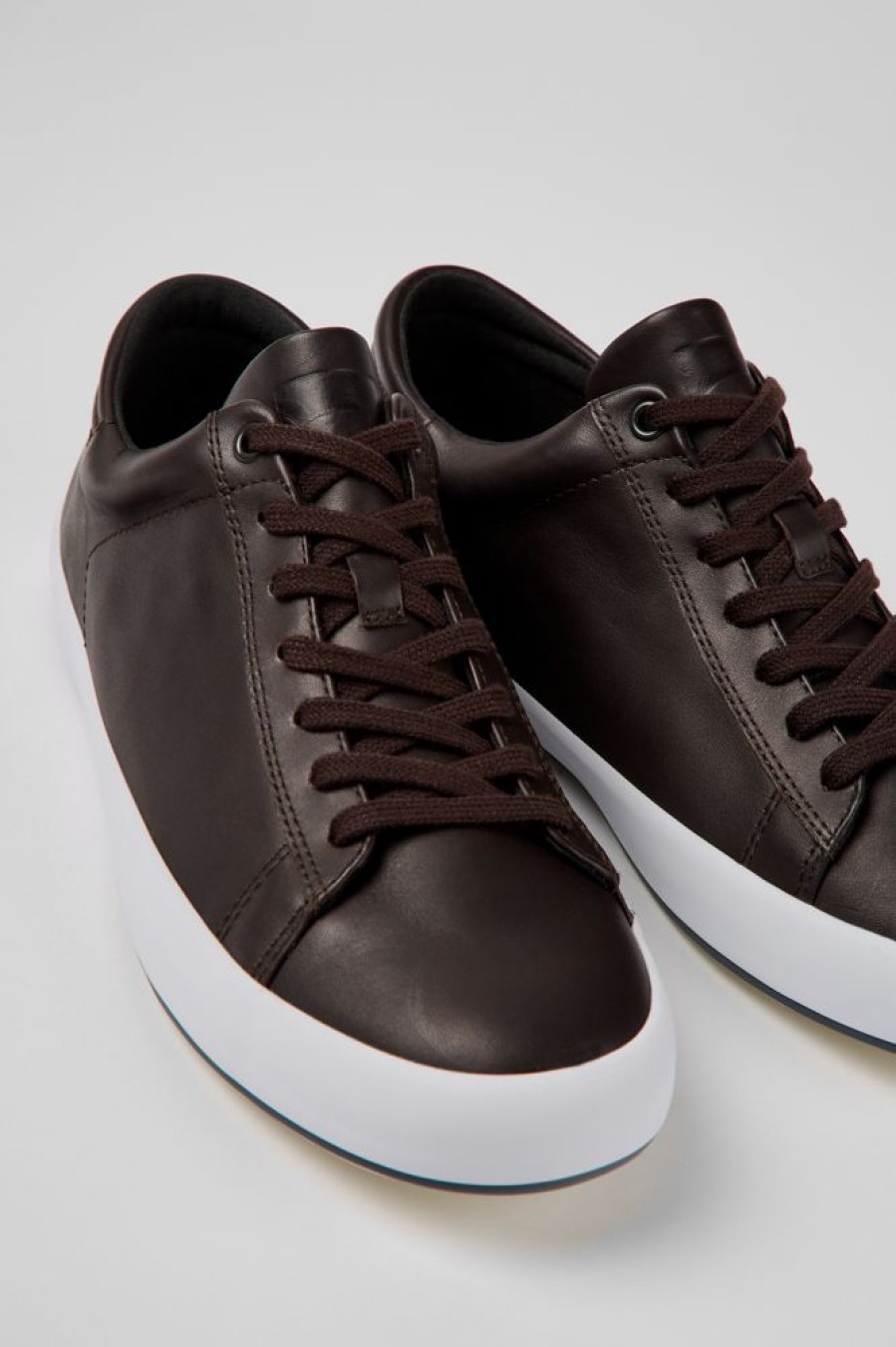 Men CamperLab Sneakers | Dark Brown Leather Sneakers For Men