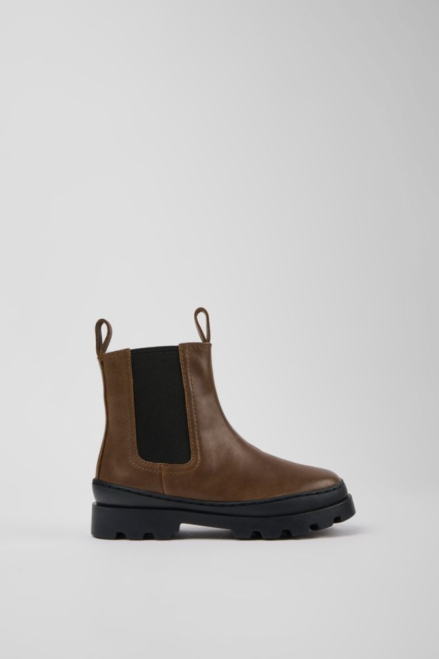 Kids CamperLab Boots | Brown Leather Chelsea Boots For Kids